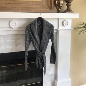Heather Gray Wrap Sweater